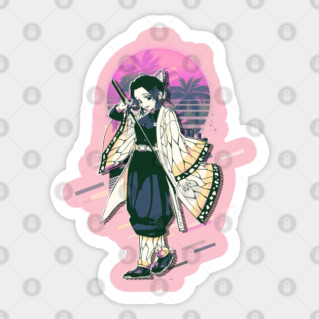 Shinobu Retro Art | Demon Slayer Sticker by SiksisArt